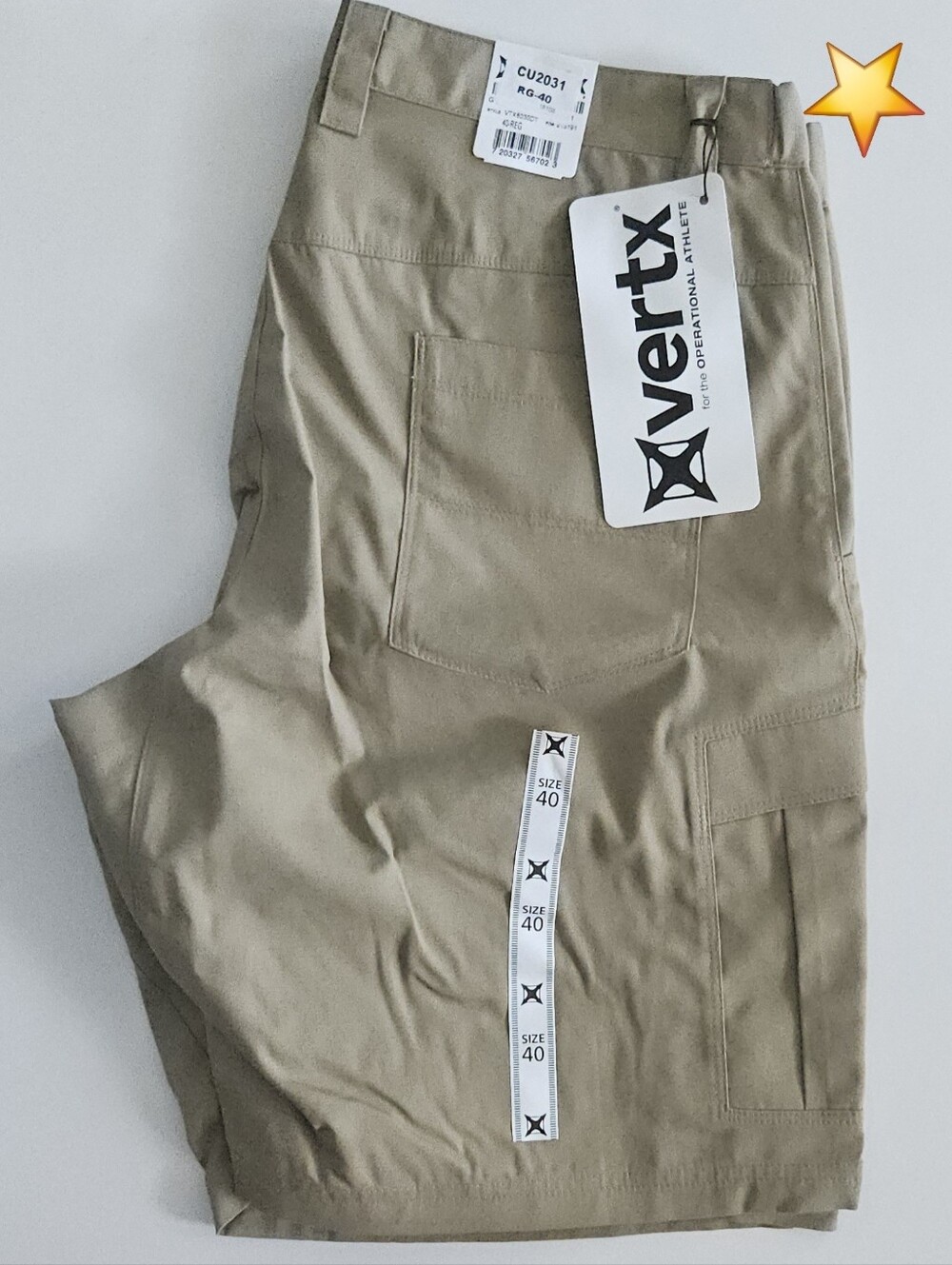 Men's Vertx Phantom Flex Shorts 40 REG Desert Tan